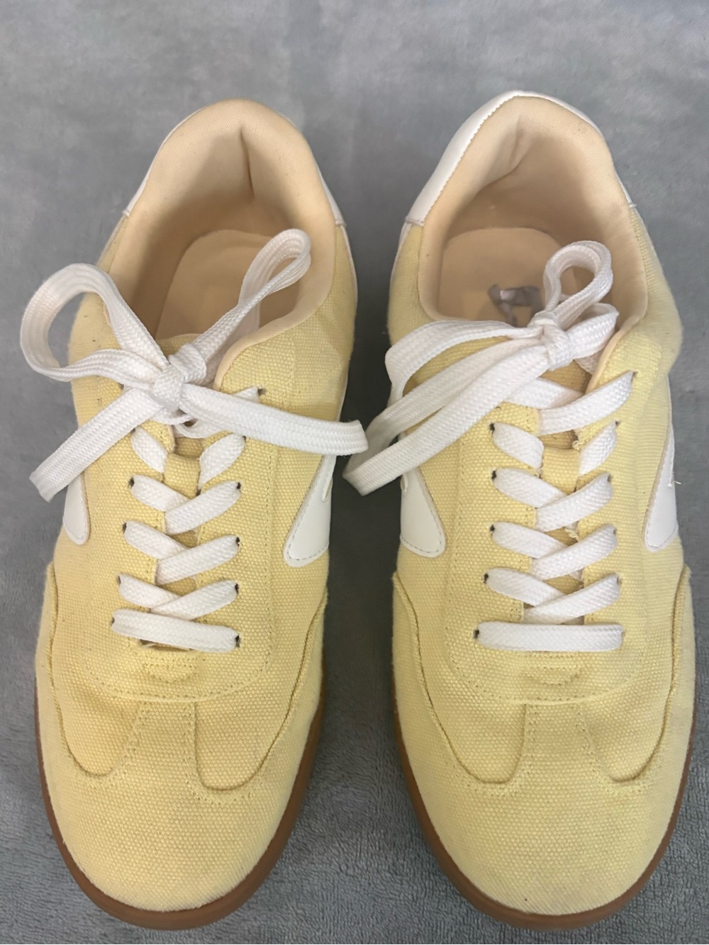 Dolce Vita Yellow and White Canvas Sneakers